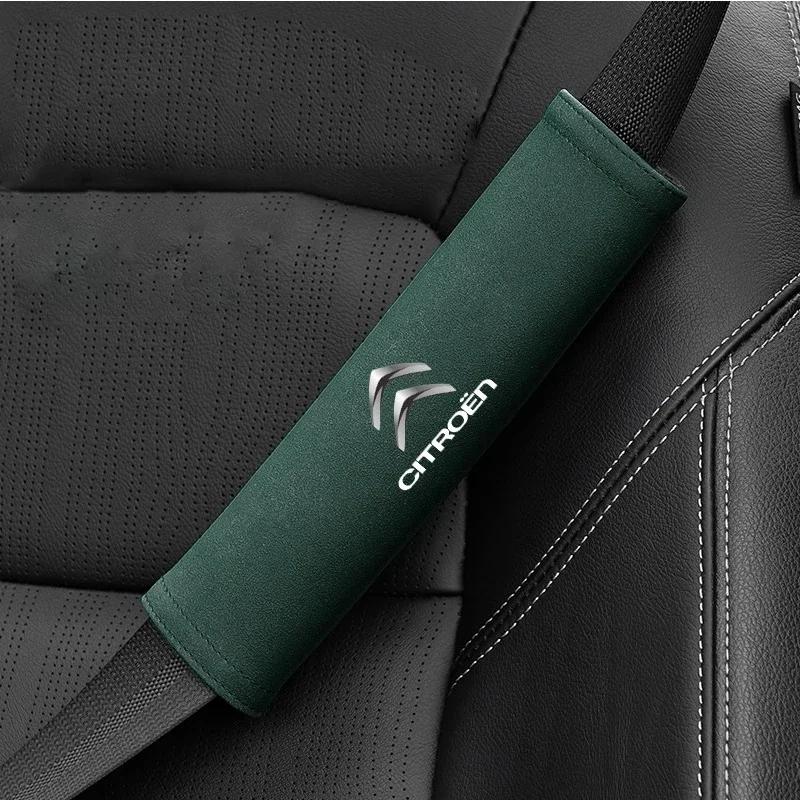 

Citroen Car Seat Belt Pad Cover Premium Suede Thickened Comfort Protector For C1 C2 C3 C4 C5 Berlingo Auto Accessories Sticker зелёный