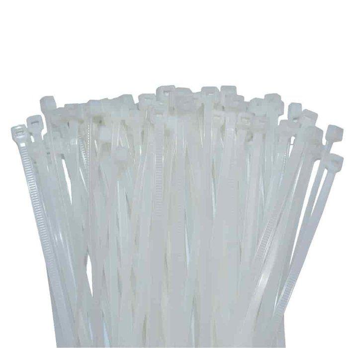 Colliers de Serrage 710mm, Blanc, Lot de 100, Attache Câbles Plastique