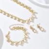 Winter and Autumn Luxury Minimalist Starry Color Necklace, Earrings and Bracelet Set for Women, Collar Chain
