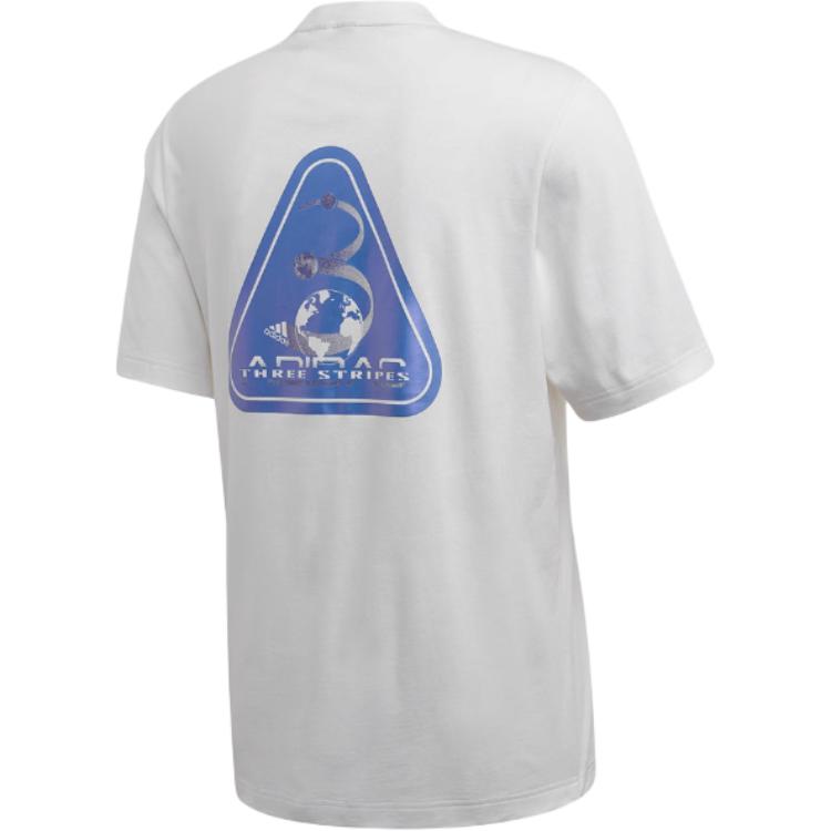 Adidas Sports Lifestyle Series Round Neck Fashion Versatile Short Sleeve T-Shirt Men Tops White GI6395