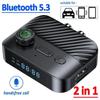 Bluetooth Receiver Transmitter BT5.3 Stereo LED U Disk 3.5MM AUX Jack RCA Wireless Handsfree Call Music Audio Adapter For TV Car 6