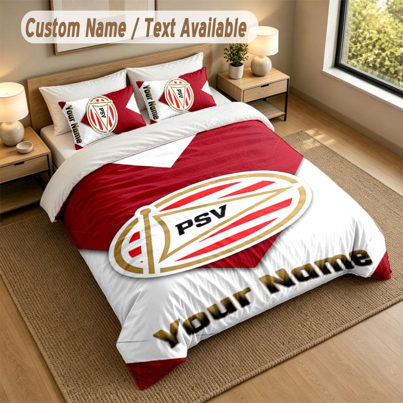 Bedding Set 1 Duvet Cover 2 Pillowcases PSV Eindhoven FC Print Soft Bed Linen Bedroom Decor