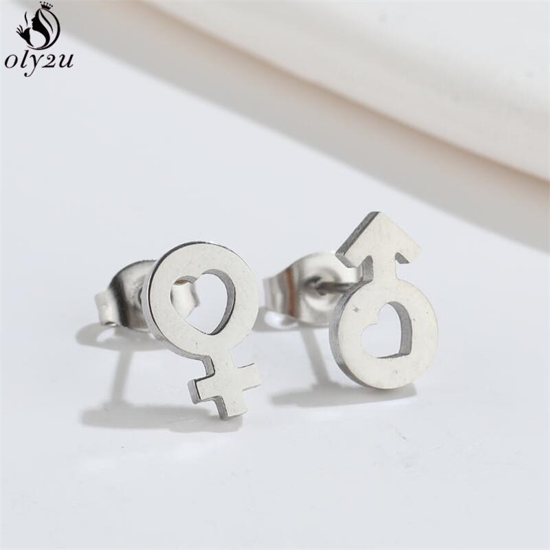 Asymmetry Stainless Steel Key Lock Earring for Women Rabbit Carrot Piercing Jewelry Girls Earrings Gifts Accessories