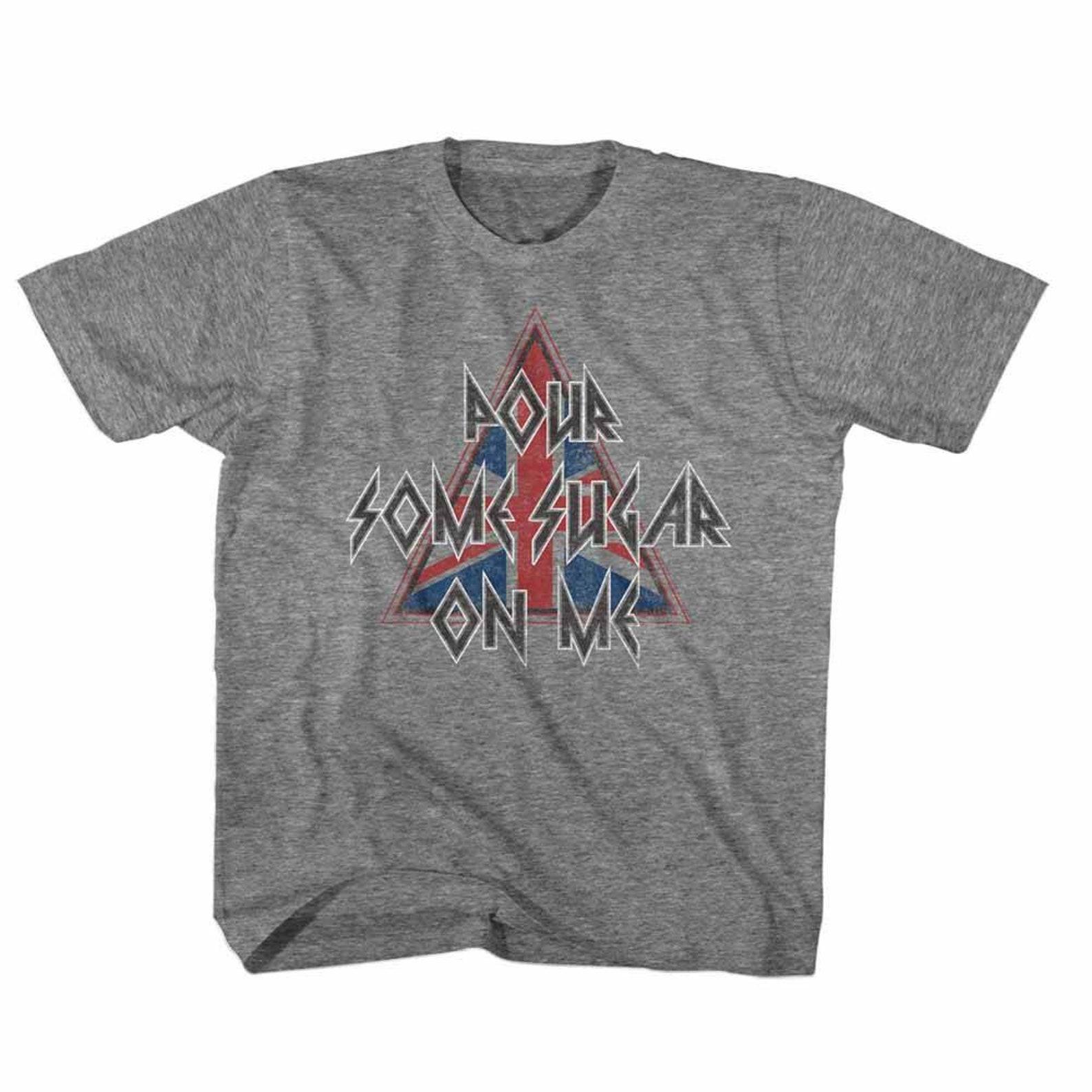 Def Leppard Pour Some Sugar On Me Triangle Heather Children s T-Shirt 4XL