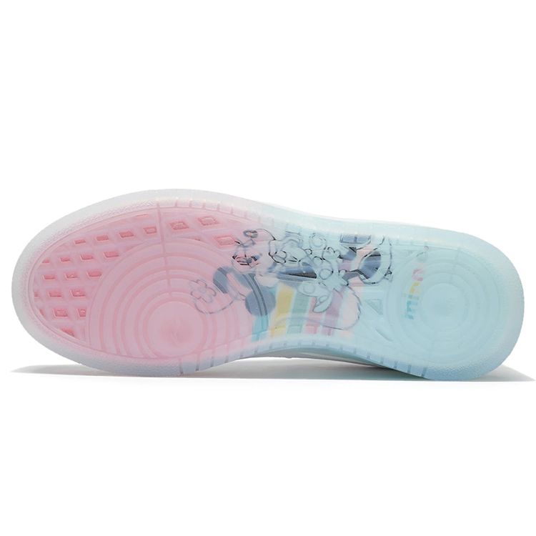 Li Ning Disney X  Collaboration Series Non-Slip Durable Lightweight Low-Top Skate Shoes Women sneaker White AGCS020-2