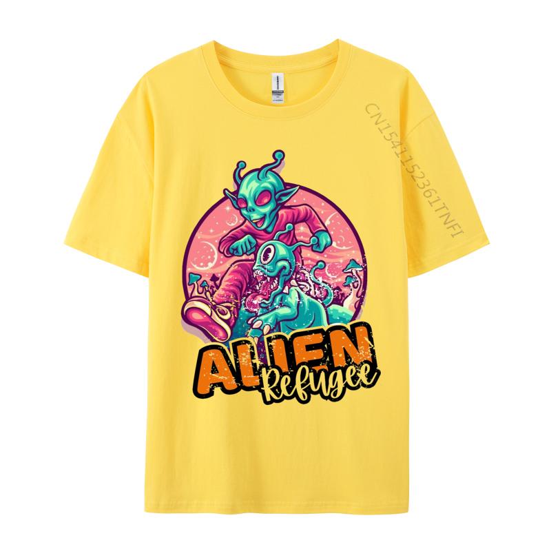 Design Tshirts Alien Refugee Tshirts Natural Cotton Unisex Tops Shirts Fashionable Tops Shirts Top Quality