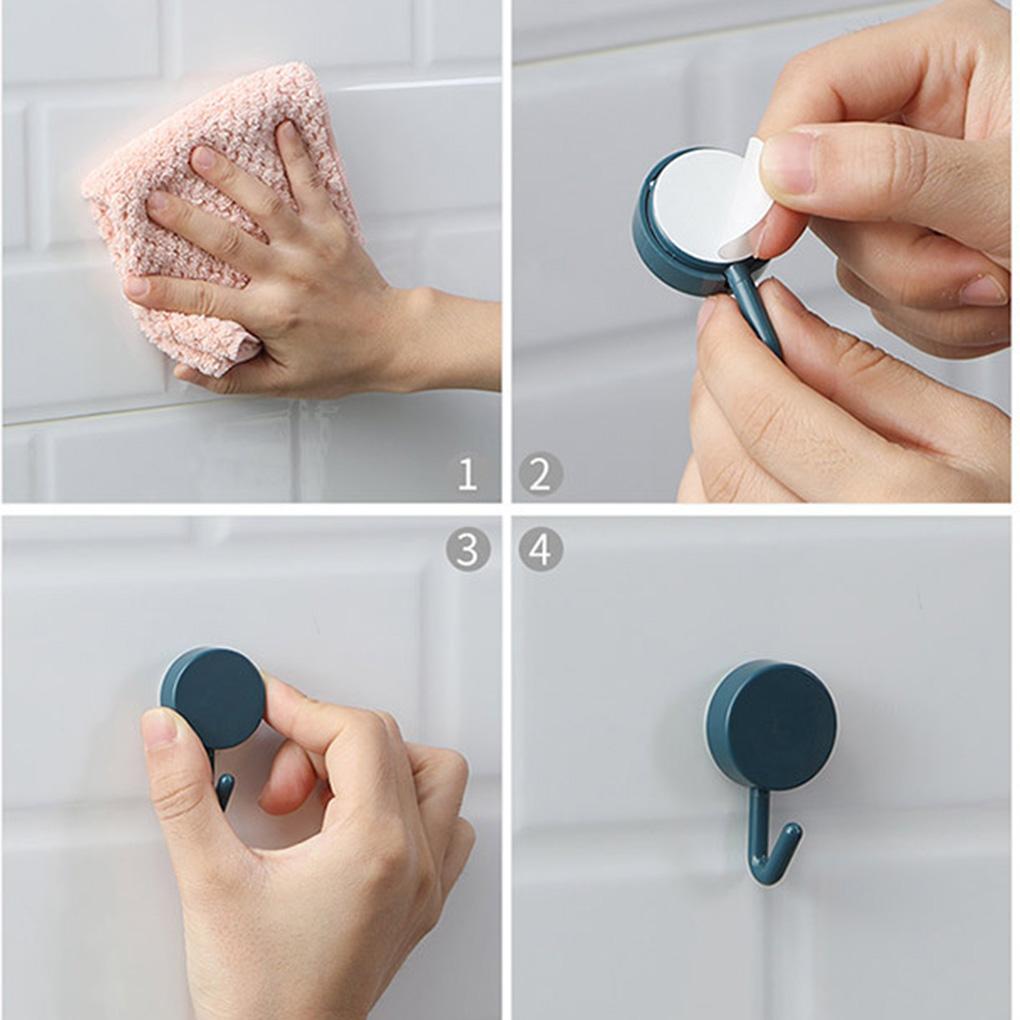 10 Stück Kleine Wandhaken Selbstklebend Hängehaken Einfarbig Freies Stanzen Kleiderbügel Heimtaschen Aufbewahrungszubehör