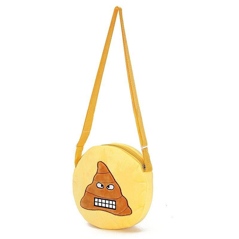 Cute Kids Mini Emoji Coin Purse Case Funny Plush Bag Shoulder Strap Rucksack