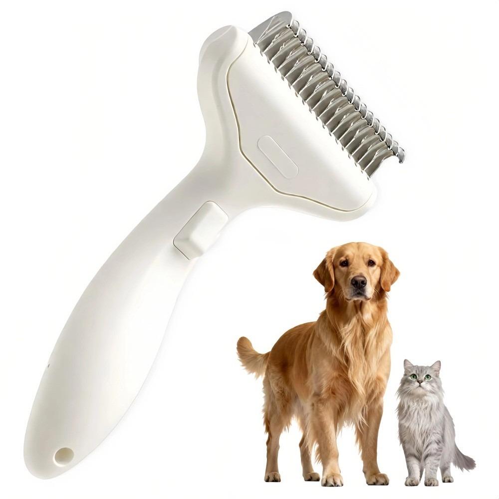 Push-button Type Cat Dog Dematting Comb Stainless Steel Pet Hair Remover Brush  Pet Accessories