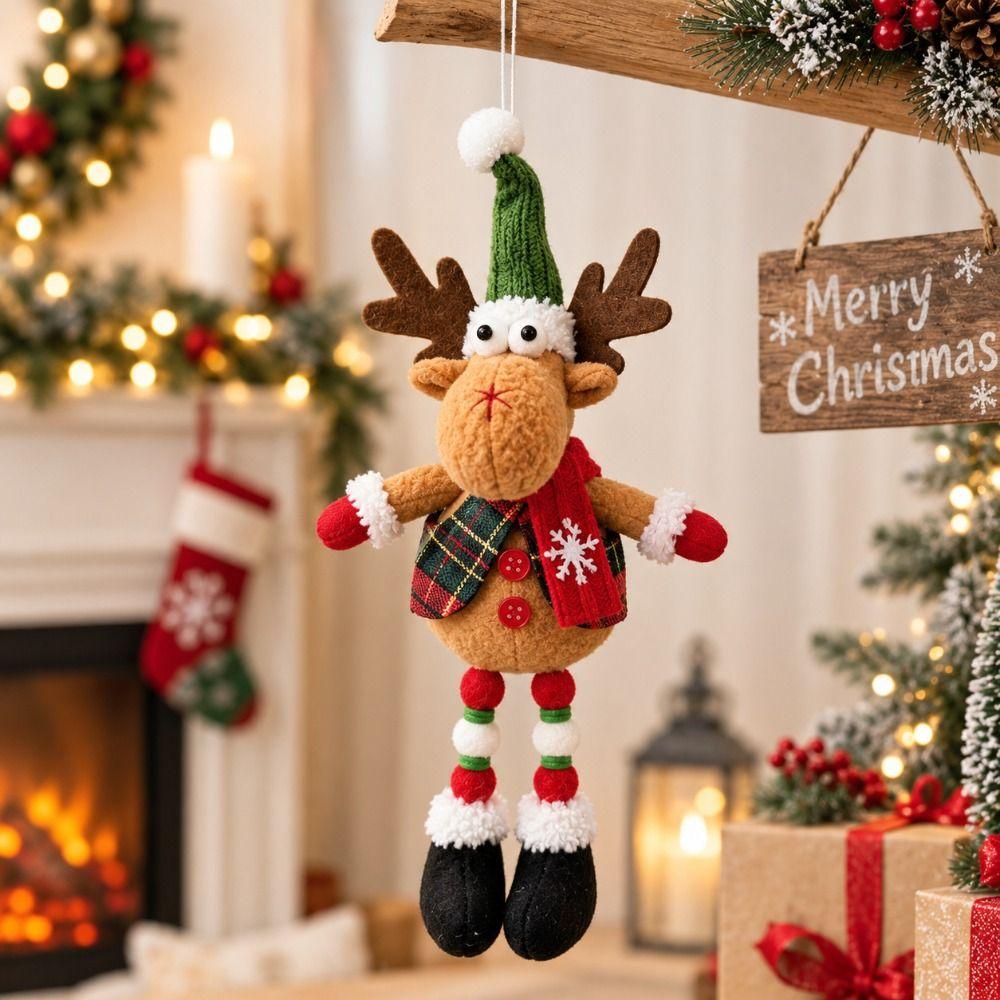 Elk Deer Doll Christmas Santa Claus Pendant Santa Claus Christmas Doll Ornament Home Decoration