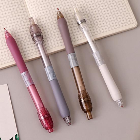 4/8 st Gelpennor Ergonomiskt Bekvämt Grepp 0,5 mm Fin Spets Snabbtorkande Svart Bläck Stresslindrande Penna med Tyst Roterande Hätta