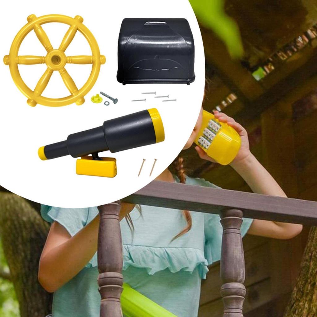 Kids Children Play Toy Steering Wheel Accessory Mailbox Pretend Equipment for Playhouse