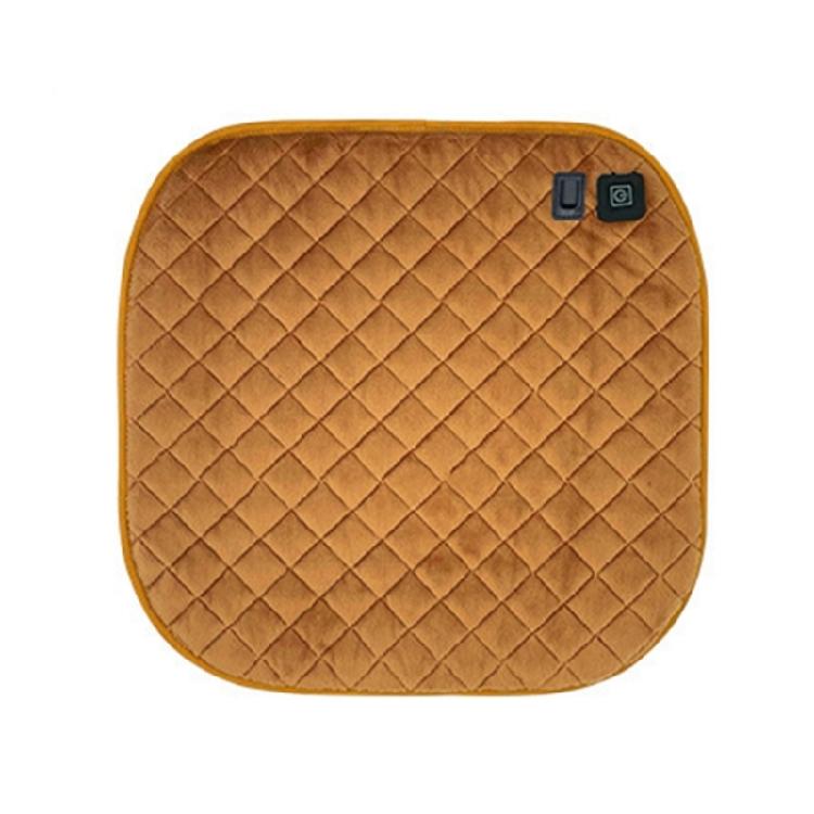 

Гнучка тепла подушка на сидіння 3 рівні нагріву Живлення від USB Контроль температури для дому та автомобіля жовтий/коричневий