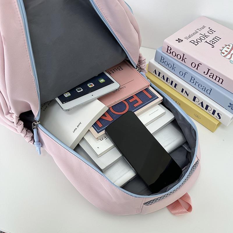 School Bag New High-value College Style Fresh and Sweet Contrasting Color Backpack Junior High School Students Lightweight Large-capacity Backpack