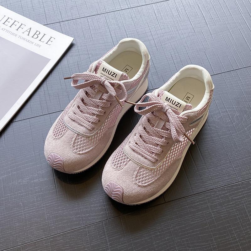 Mesh breathable German training shoes women's 2025 summer new fashion soft baseplate shoes versatile non-slip lace-up sports Forrest Gump shoes