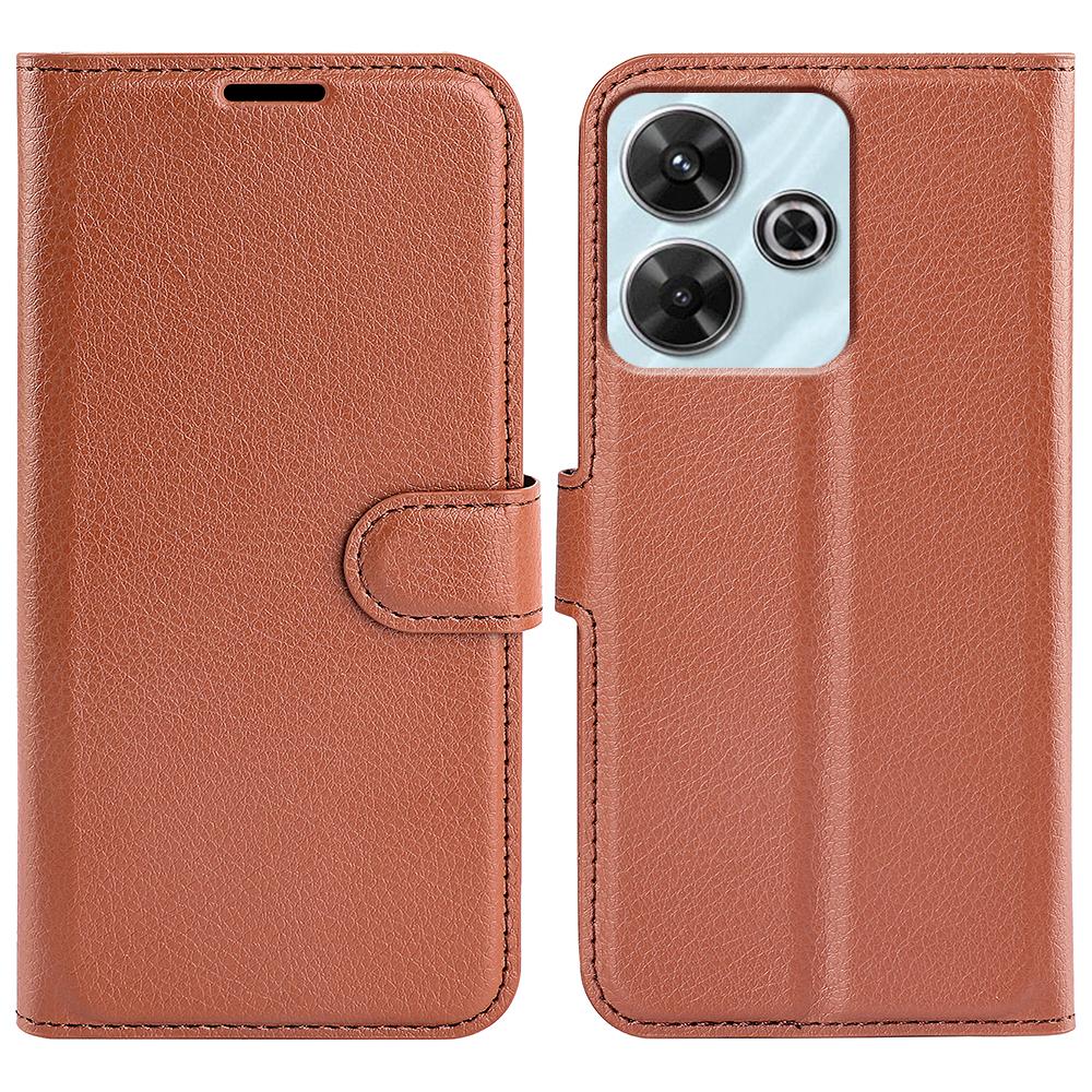 

Для Xiaomi Redmi 13 5G/13 4G/Note 13R 5G/Poco M6 4G Чохол Шкіряний чохол для телефону з текстурою лічі I