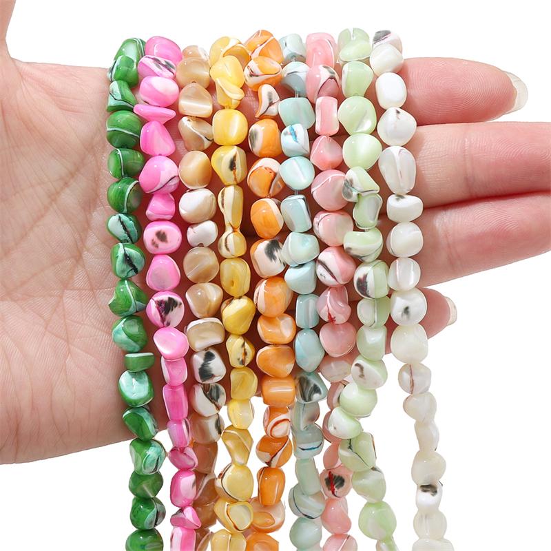 55Pcs Natural Colored Horseshoe Snail Irregular Leather Small Stone Beads For DIY Necklace Bracelet Earrings Jewelry Making