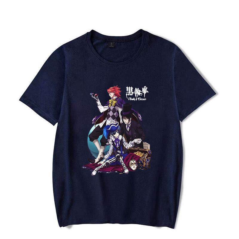 Hot Anime Black Butler Sebastian Michaelis Ciel Phantomhive Printed T-shirts Men Women Summer Casual Short Sleeved T-shirts