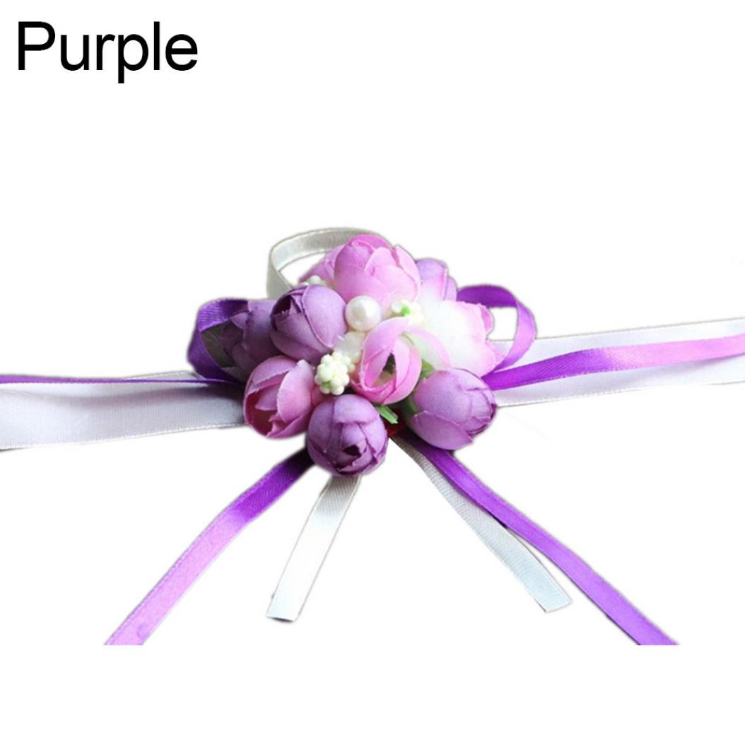 

Свадьба невесты сестры рука запястье корсаж цветок имитация жемчуга браслет фиолетовый