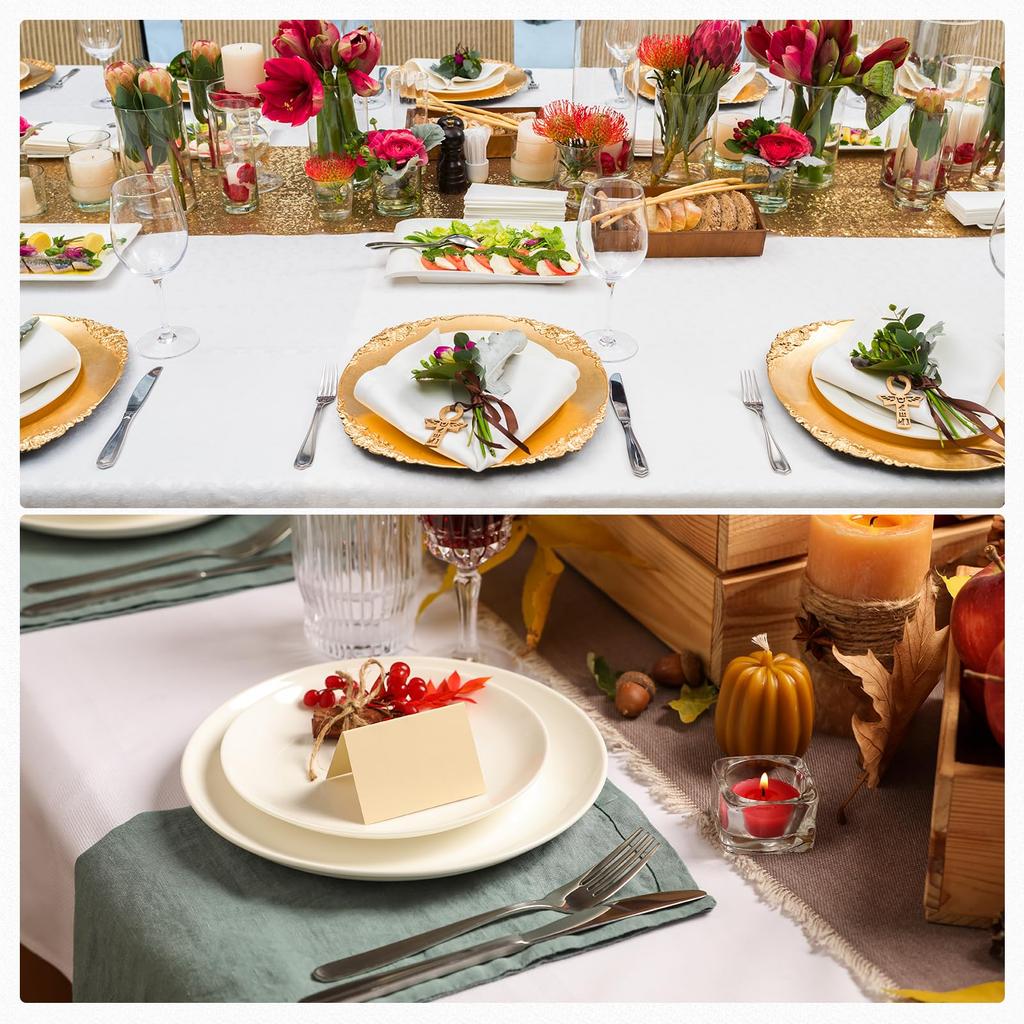 Uxcell Set mit 10 runden Kunststoff-Gedeckplatten, 13 Zoll, Gold, für Dinner, Hochzeit, Party oder Veranstaltungs-Tischdekoration