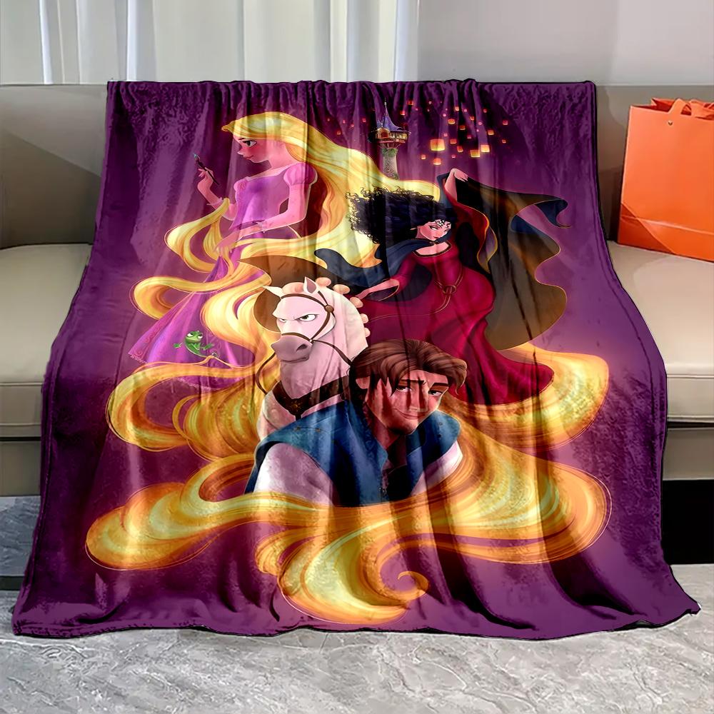 6 Sizes Beautiful Princess R-Rapunzel Print Blanket Bedroom Living Room Sofa Study Children's Room Decor Blanket Holiday Gifts