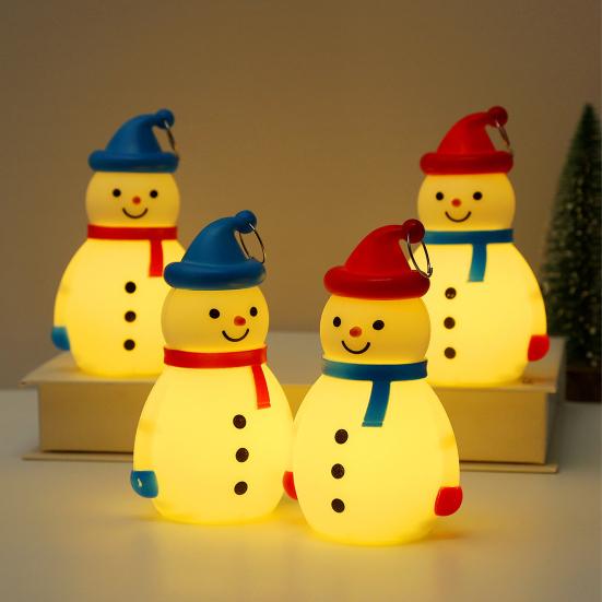 Christmas Snowman Ornament Create with LED Luminous Night Light Atmosphere Hanging Hole Xmas Tree Decoration