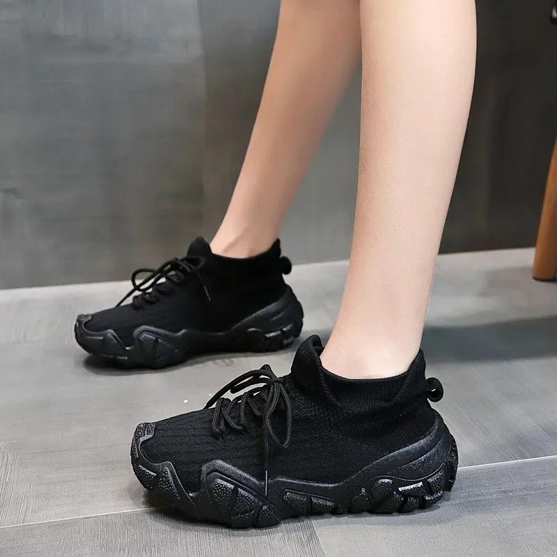 Modische gestrickte Sportschuhe für Paare Neue Vier-Jahreszeiten-Mode Herren-Damen High-Top Kokosschuhe Outdoor Laufschuhe Freizeitschuhe Weich