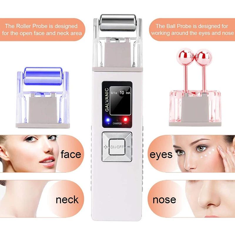 Galvanic Skin Firming Machine Microcurrent Facial Device Face Lift Massager Roller for Skin Care Anti-Aging Home Beauty Salon