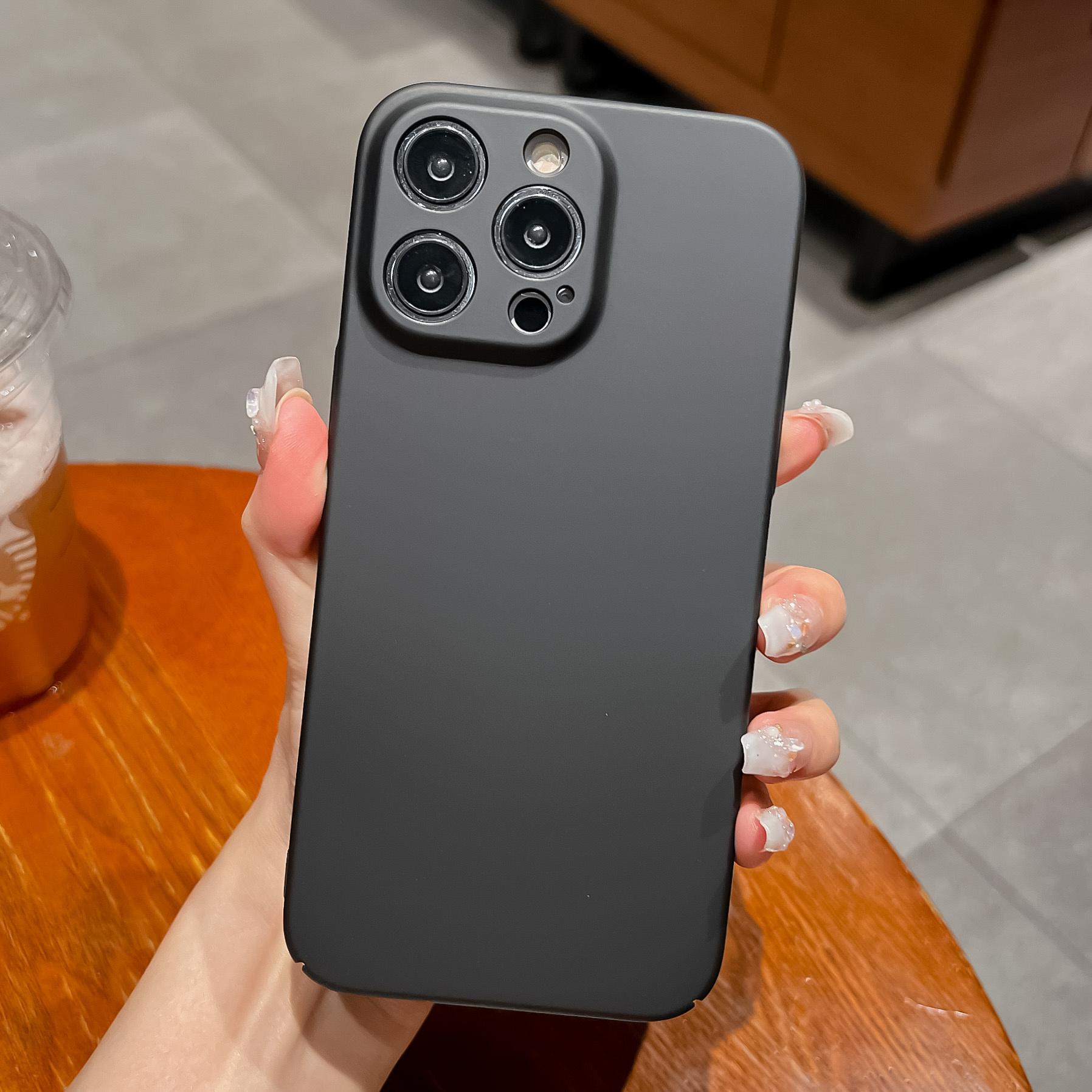 

For iPhone 13 Pro PC Phone Case Rubberized Skin-touch Protective Phone Cover Black