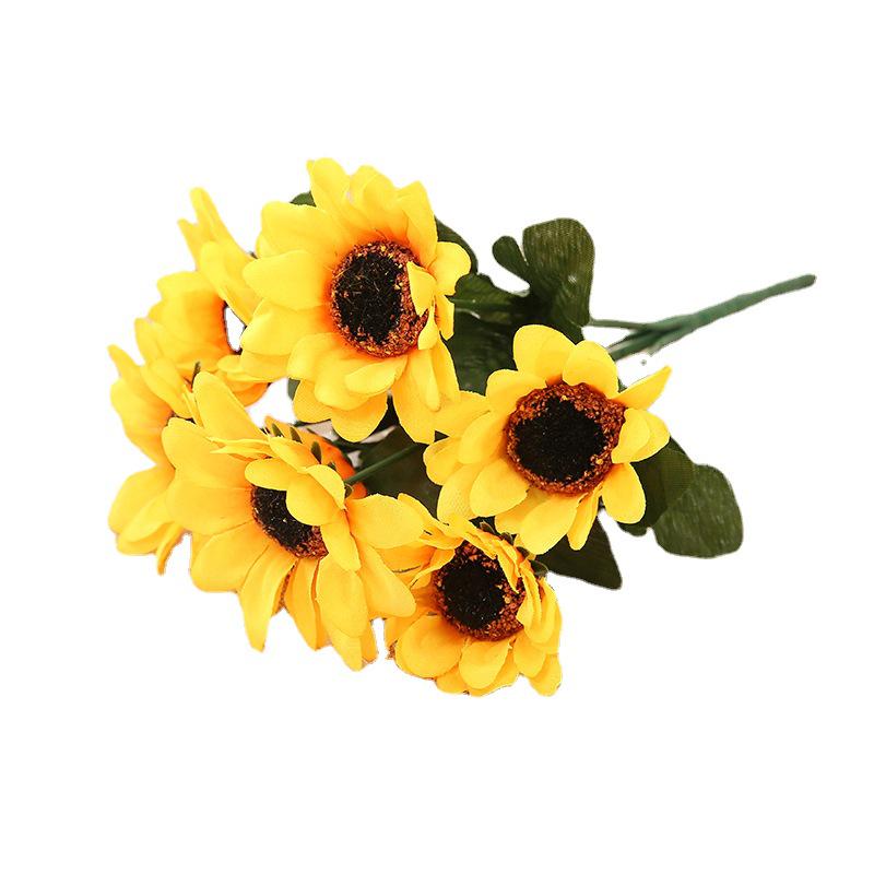 Jingshuo Sunflower Silk Bouquet: Artificial Flowers for Home and Wedding Decor, Pastoral Style