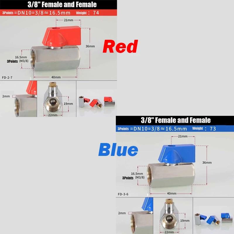1PCS Brass Mini Ball Valve 1/8" 1/4" 3/8" 1/2" Male-Male/Female-Male/Female-Female Air Compressor Water Gas Oil Shut Off Valve