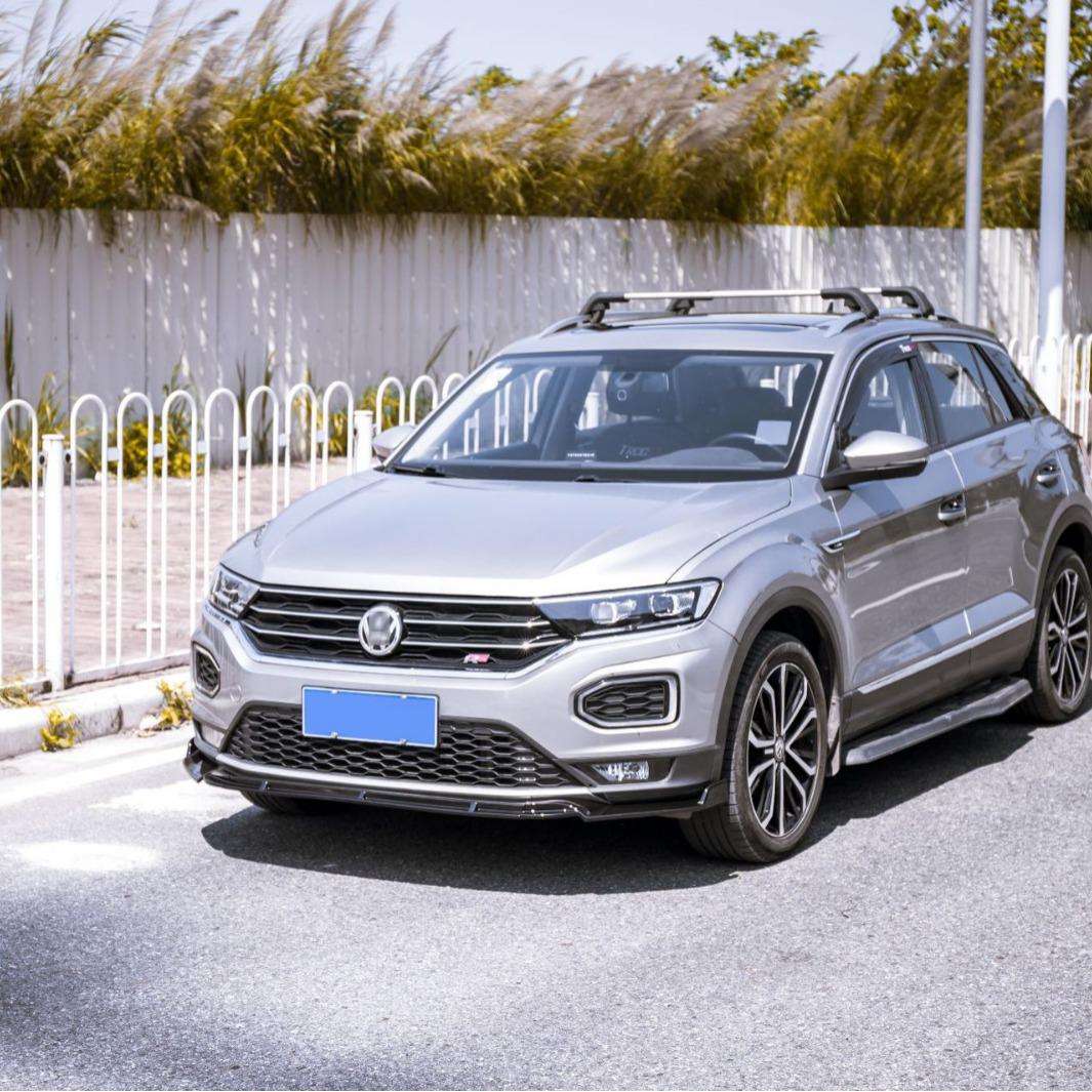 Volkswagen T-Roc 2018-2020 Комплект переднего сплиттера и защиты бампера Matte Black Front Splitter