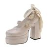 Fashion 2025 New Platform High Heel Women Lolita Shoes Fashion Shallow Butterfly-knot Shoes Ladies Party Dress Cross Strap Pumps Shoes