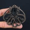 Black Tourmaline Octopus Shape Gemstone Jewelry Pure Copper Wire Wrapped Handmade Pendant For Her