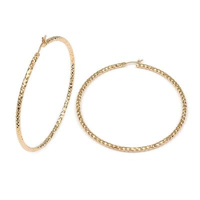 [R3672] - Vergoldete Creolen „Choregraphie“ (Diamant) - 6 cm 2 mm