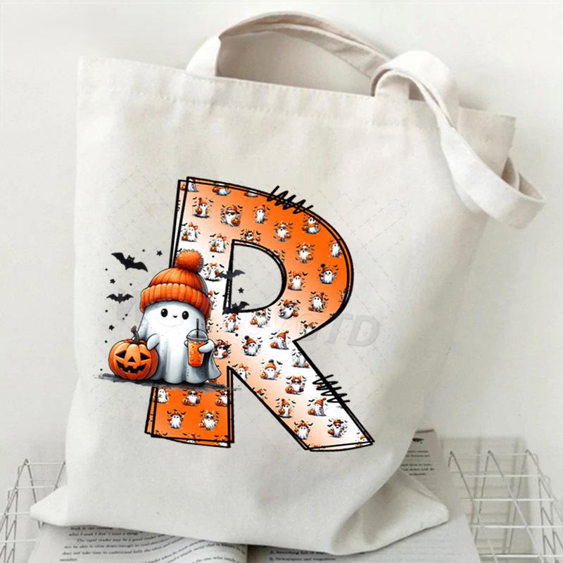 New Halloween 26 Letter Print Fashion Shoulder Bag Multi-function Portable Handbag Casual Versatile