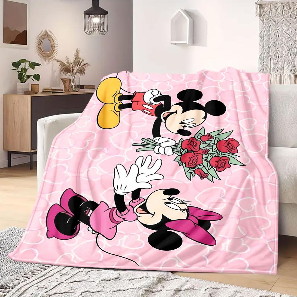 Mickey Flannel Blanket for Bedrooms Sofas Beds Chairs Picnics Travel Cartoon Print Home Decor Unique Gift Various Sizes
