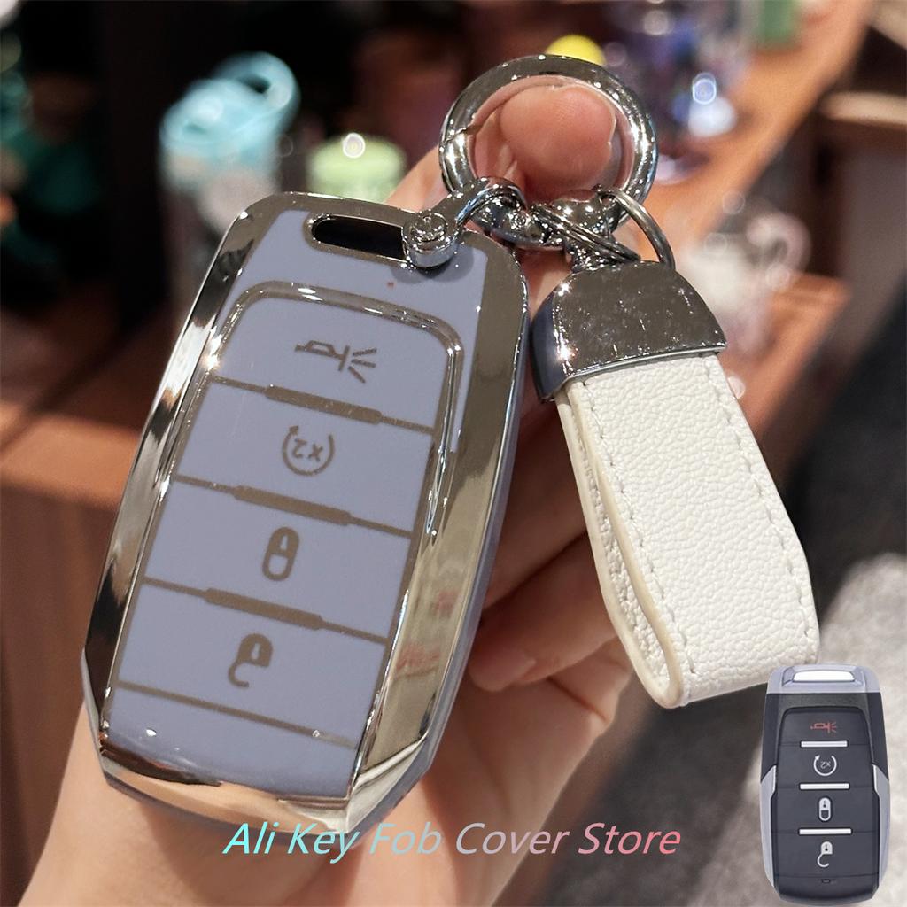 Key Fob Cover with Keychain Lanyard for Jeep 2019-2022 Dodge RAM 1500 2500 3500 4500 5500