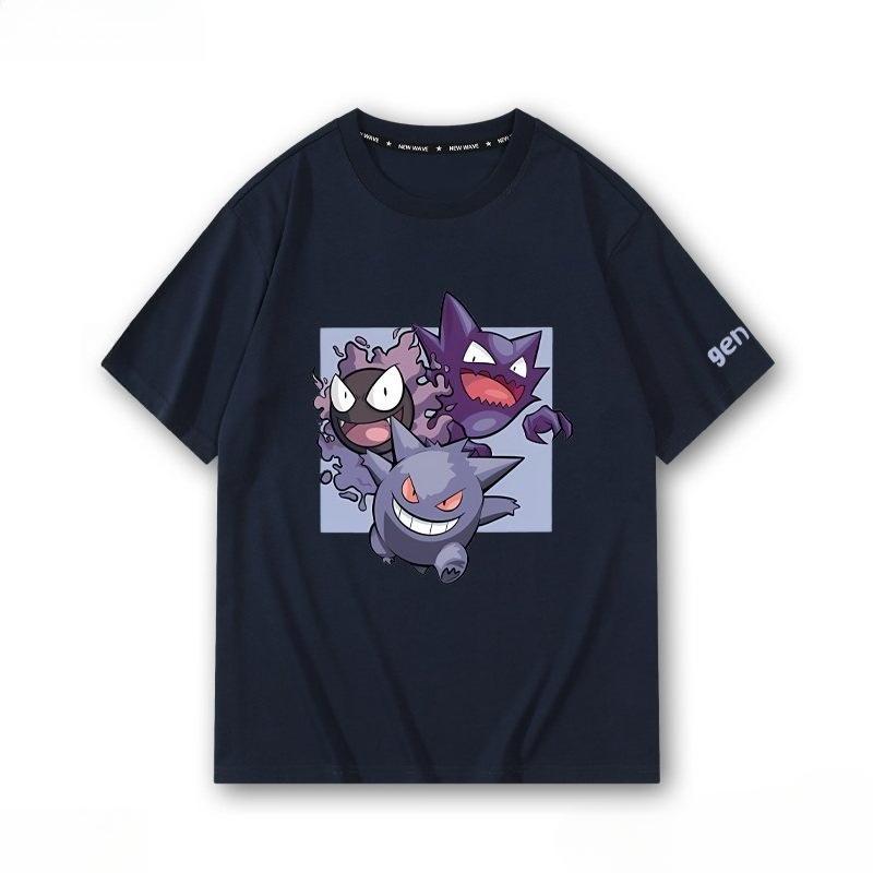 Pokémon Gengar Printing Tee 100 Cotton Tshirt Mens 2026 Summer Fashion Oversize Street Casual Y2K Tops Streetwear Clothing