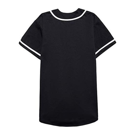 Men Summer T-shirt Pullover Short Sleeves Color Matching Buttons Single-breasted Daily Wear Loose Mid Length Men Baseball Uniform Male Clothes