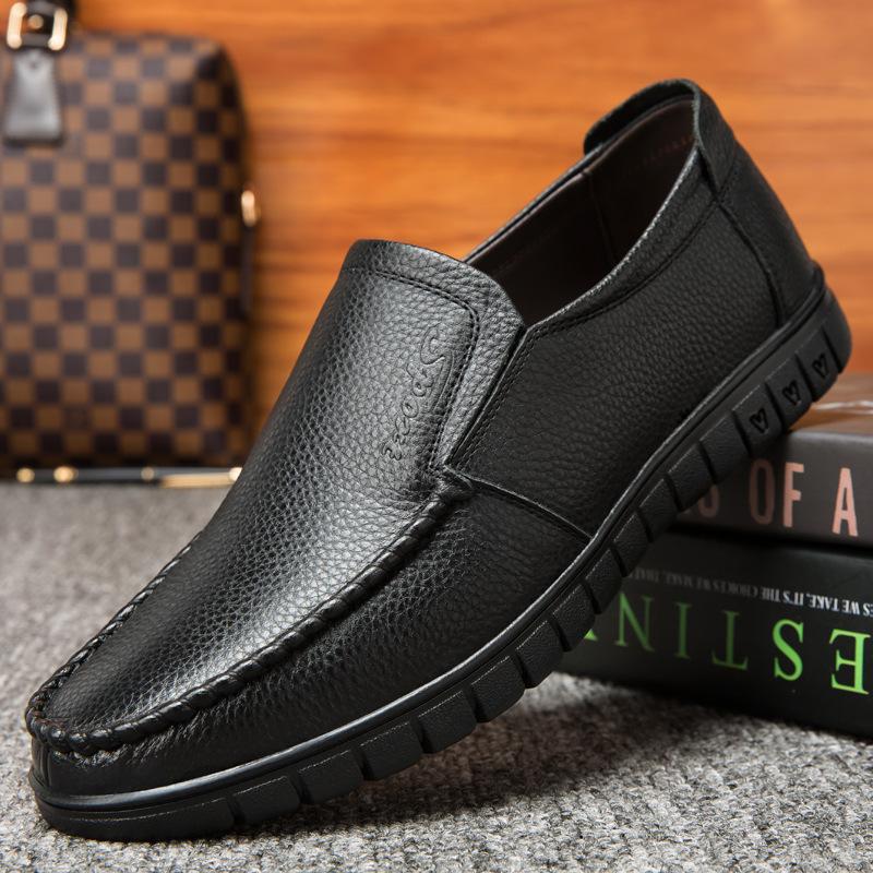 Leather Shoes Men's Spring Trend British Style Soft-soled Suit Business Casual Shoes One-pedal Shoes