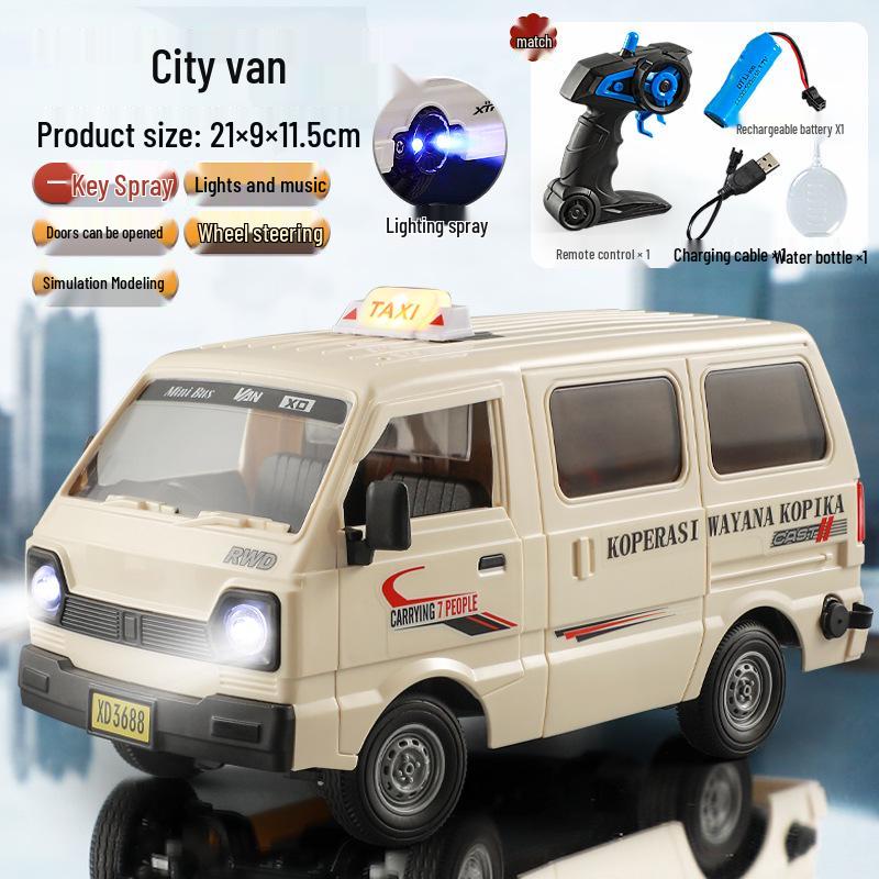Remote Control Sound & Light Drift Van - Double Door Simulation Toy Car for Kids