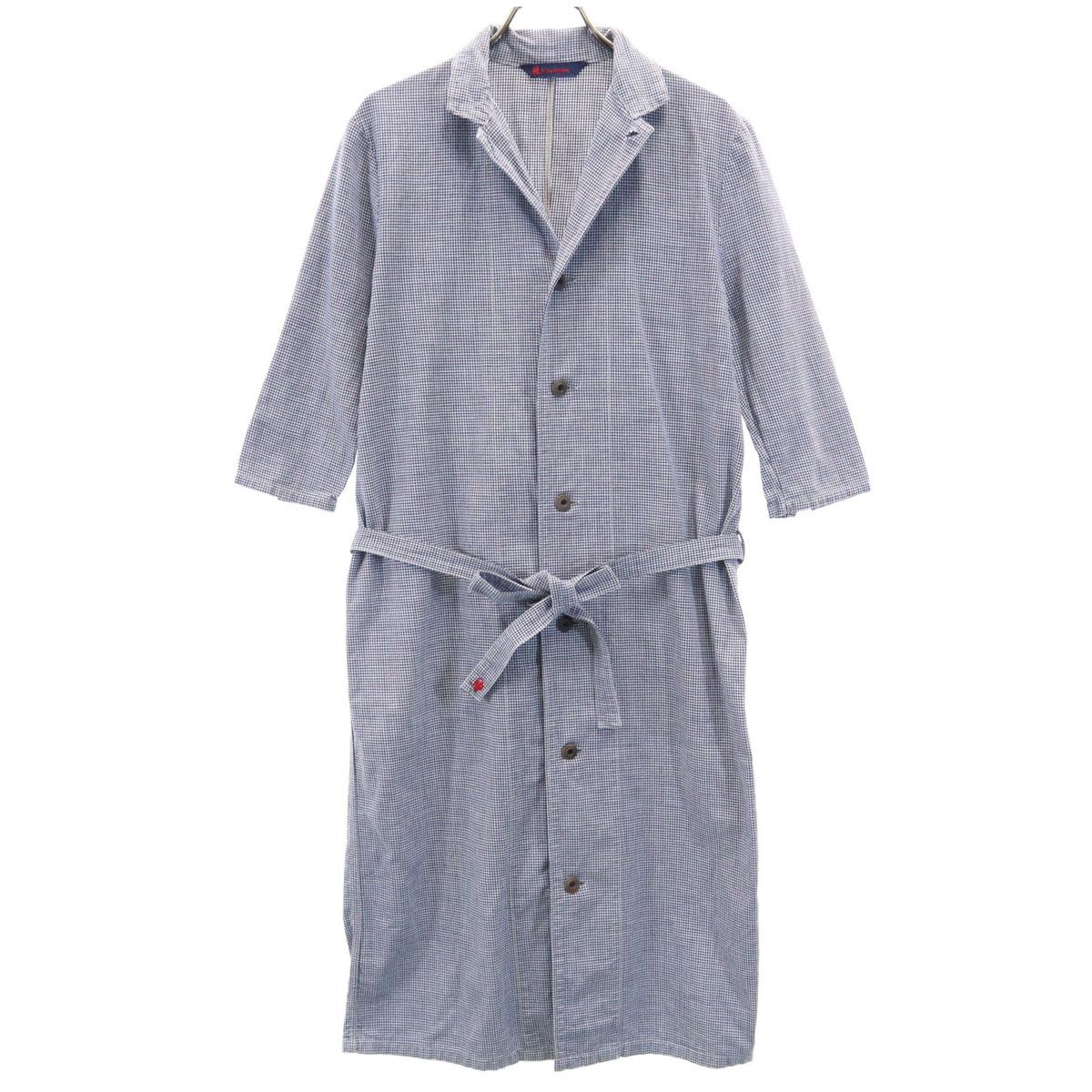 

R by 45rpm made in Japan Staggered pattern 7 minutes sleeve Shirt dress Women Used