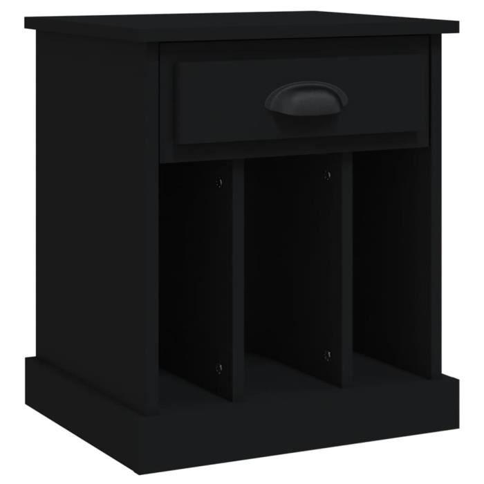 VidaXL Table de chevet noir 43x36x50 cm 816346