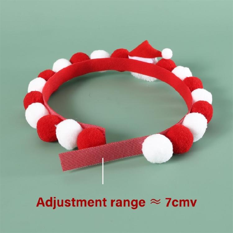 Set of 3 Soft Plush Cats Collars with Furry Pompoms for Cats Dogs Christmas Theme Party Cats Neckwear Festival Pet Collars