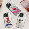 Cartoon B-bad BunnyS Phone Case For IPhone 17 16 15 14 13 12 11 Pro Max Plus Color Shockproof Back Silver Cover