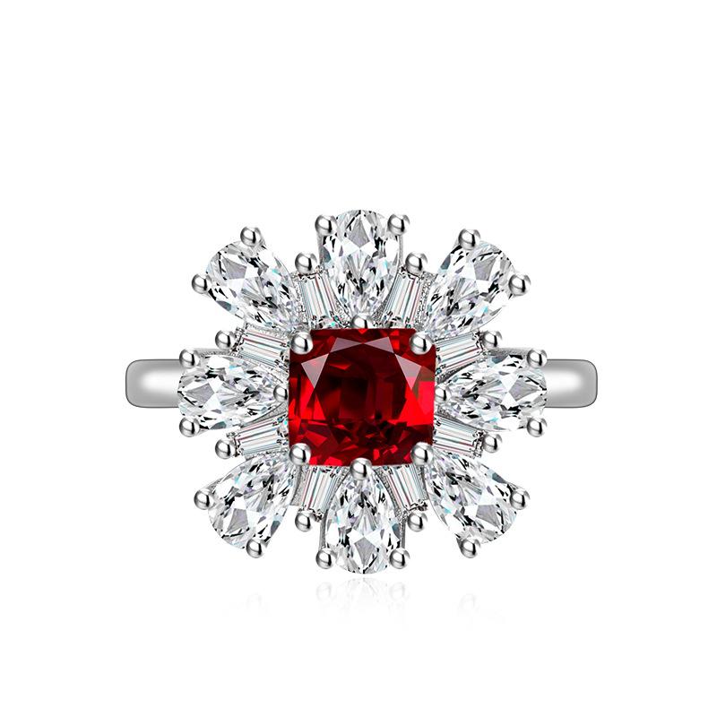 BELLA BOX Bague classique à quatre griffes redimensionnable pour femme, bijou fin en zircon, idéal pour une fête de fiançailles