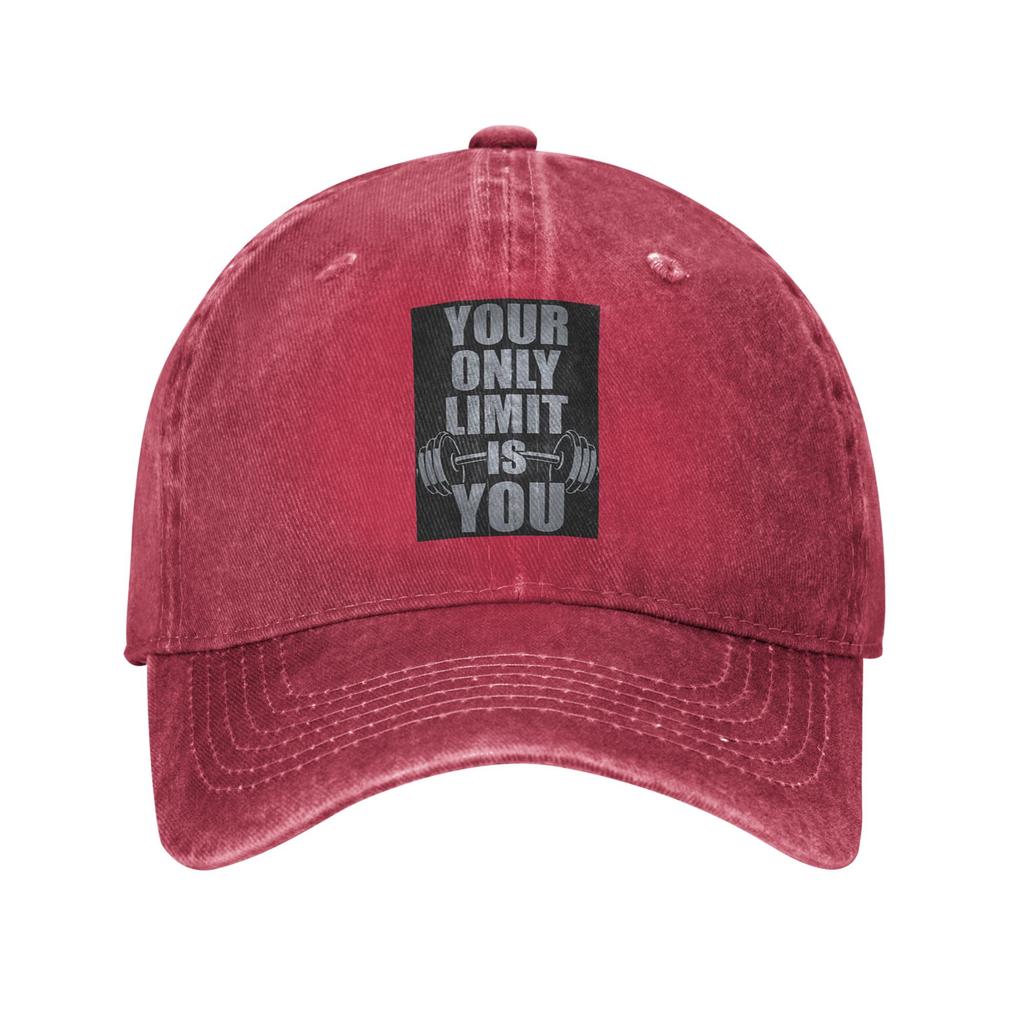 Gym Sport Bodybuilding Workout Motivational Quote Baseball Caps Denim Fabric Hats Casquette Hip Hop Baseball Cowboy Hat Unisex