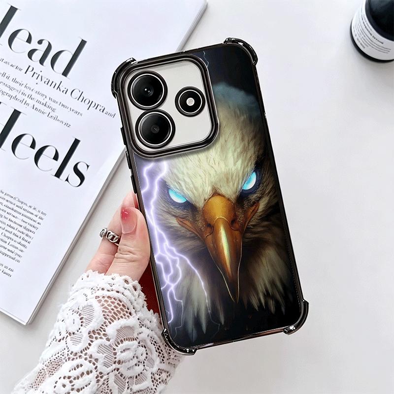 Bald Eagle Cool Plating Phone Case For Xiaomi Redmi Note 14 15 Pro Plus 13 12 11 11S 11T 10 9S 9 5G Anti-Fall Airabag Cover