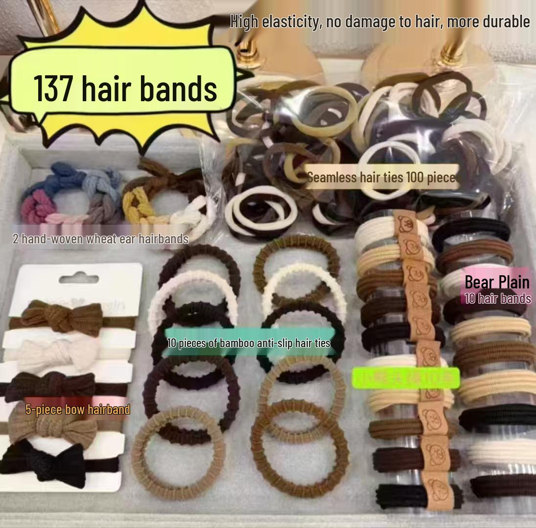 

Набор резинок для волос из 137 штук 2024 - Высокая эластичность, прочные резинки для высоких хвостов, стильные аксессуары для волос